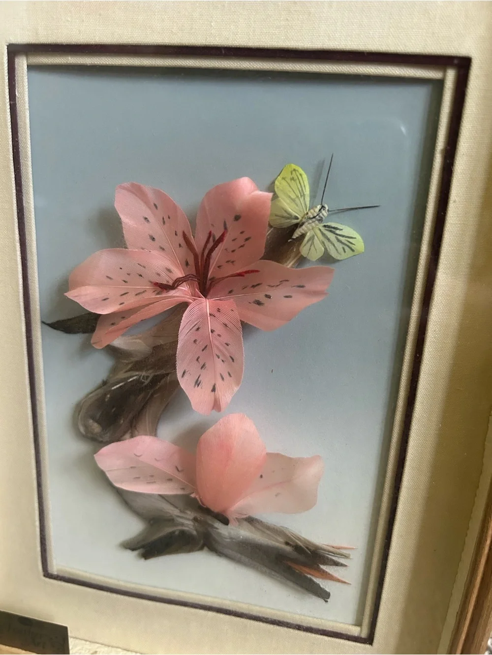 CAC Feather Art Collectors Item - Pink Flowers